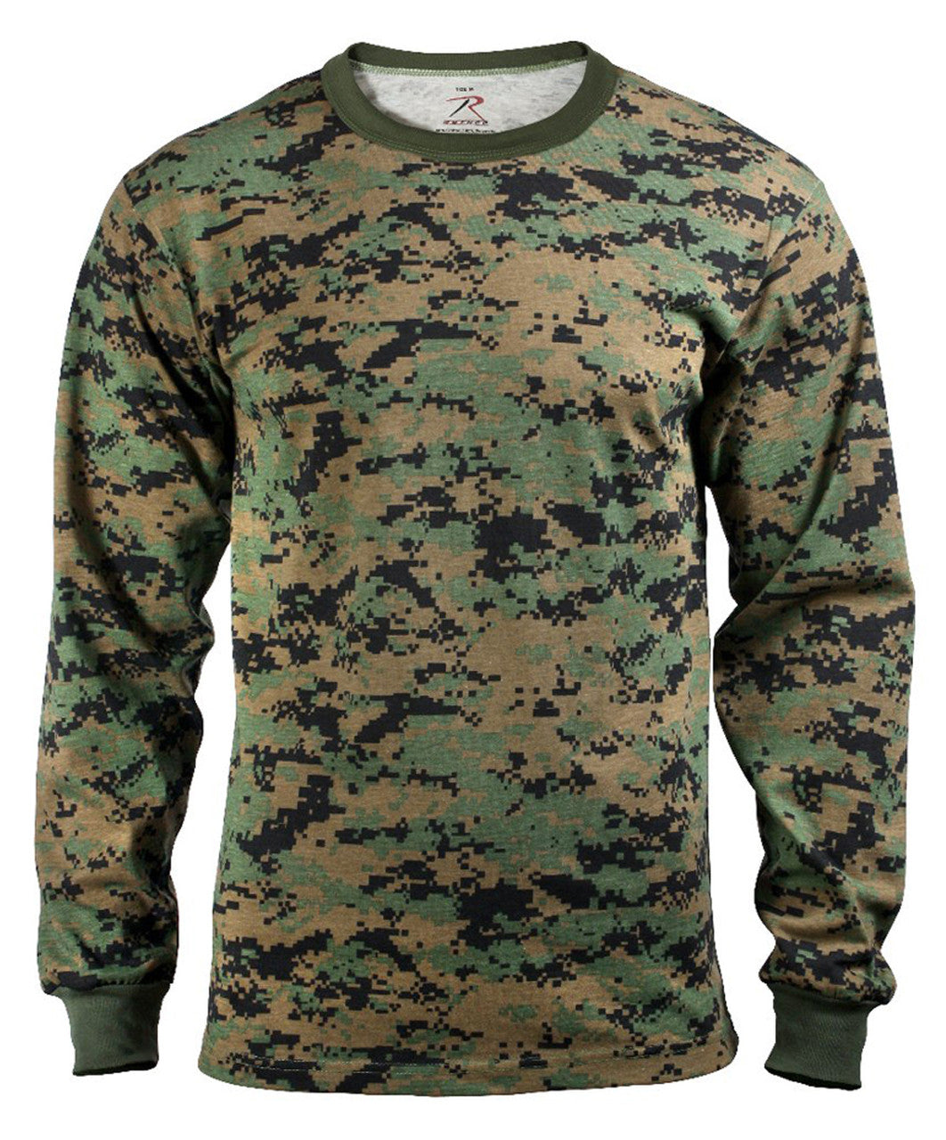 Rothco Long Sleeve Digital Camo T-Shirt: Woodland Digital Camo