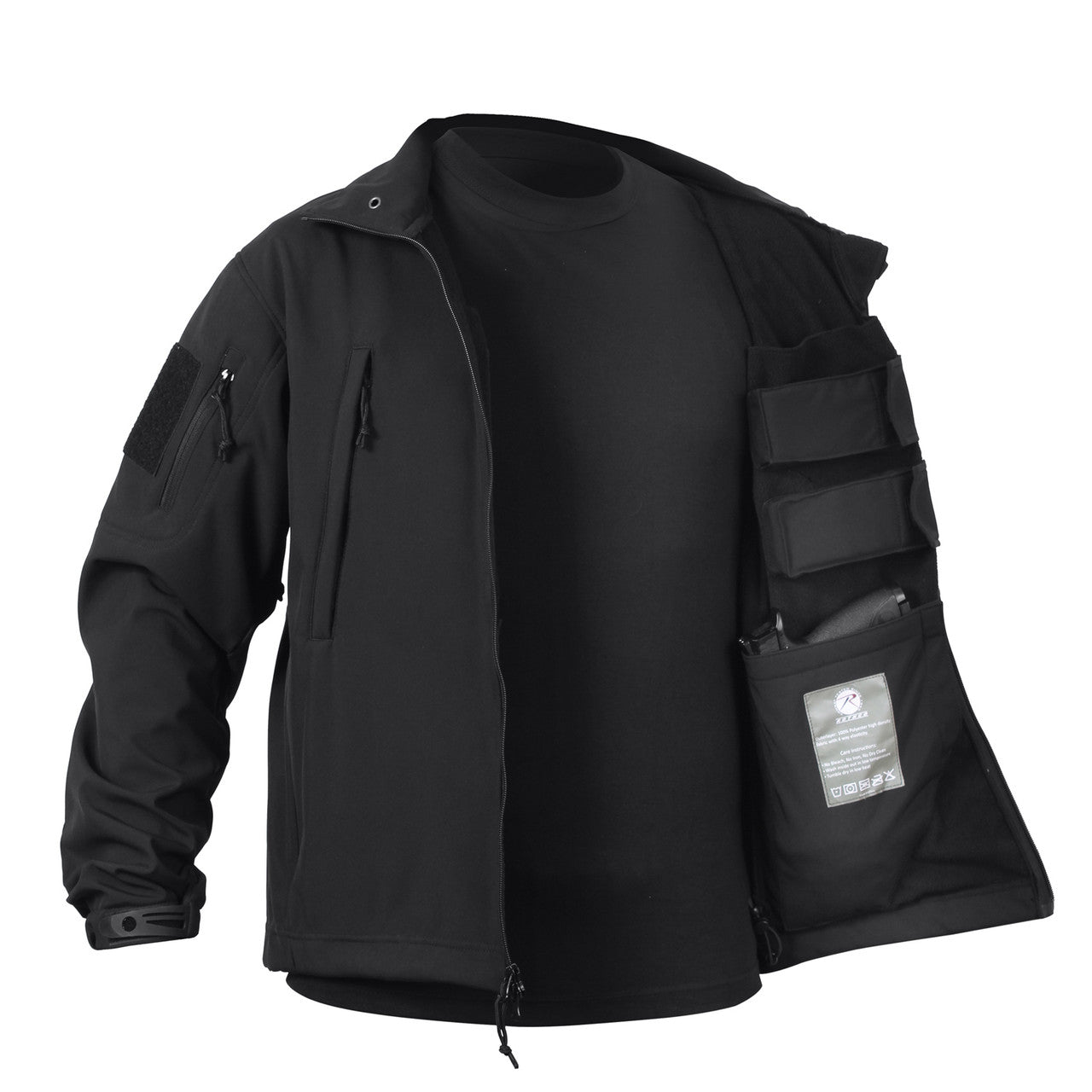 Rothco Concealed Carry Soft Shell Jacket: Black