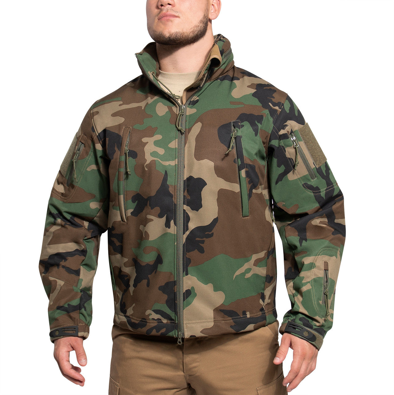 Rothco Concealed Carry Soft Shell Jacket: Woodland Camo