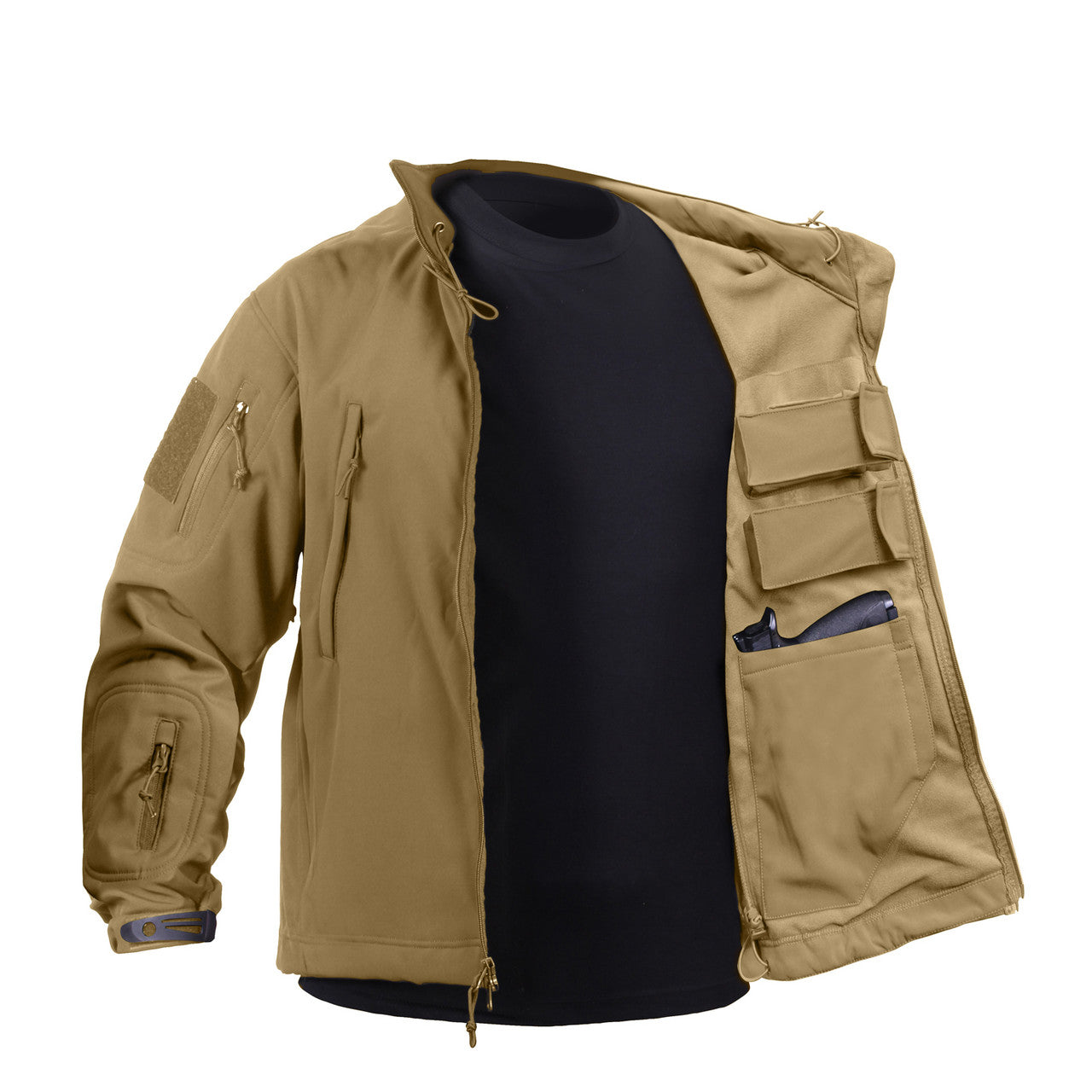 Rothco Concealed Carry Soft Shell Jacket: Coyote Brown