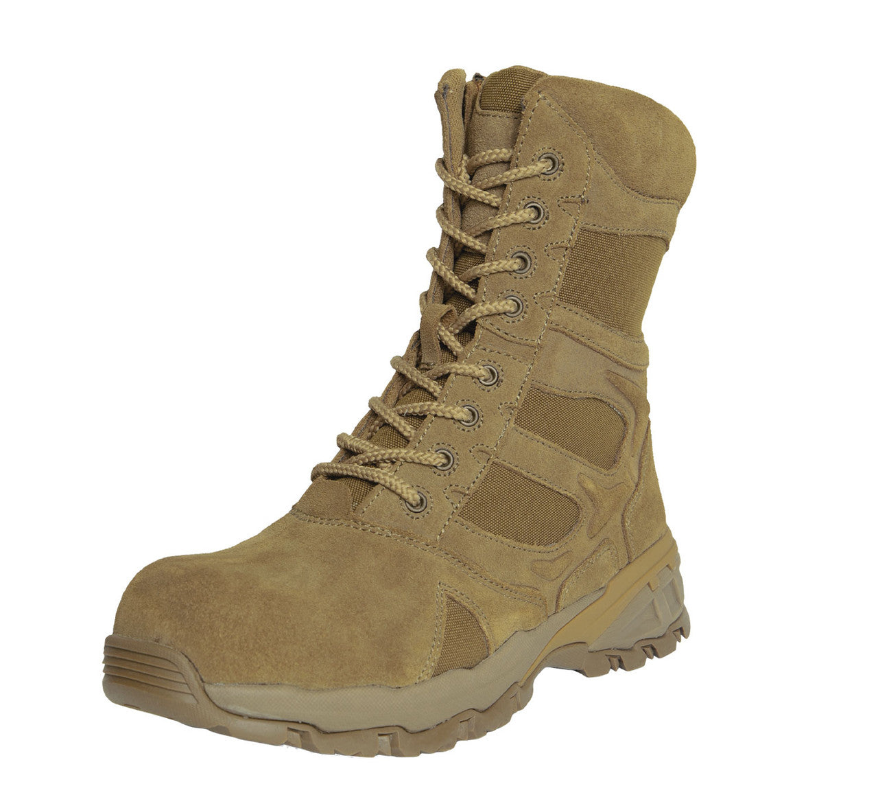 Rothco 8" Forced Entry Tactical Boot With Side Zipper & Composite Toe - AR 670-1 Coyote Brown
