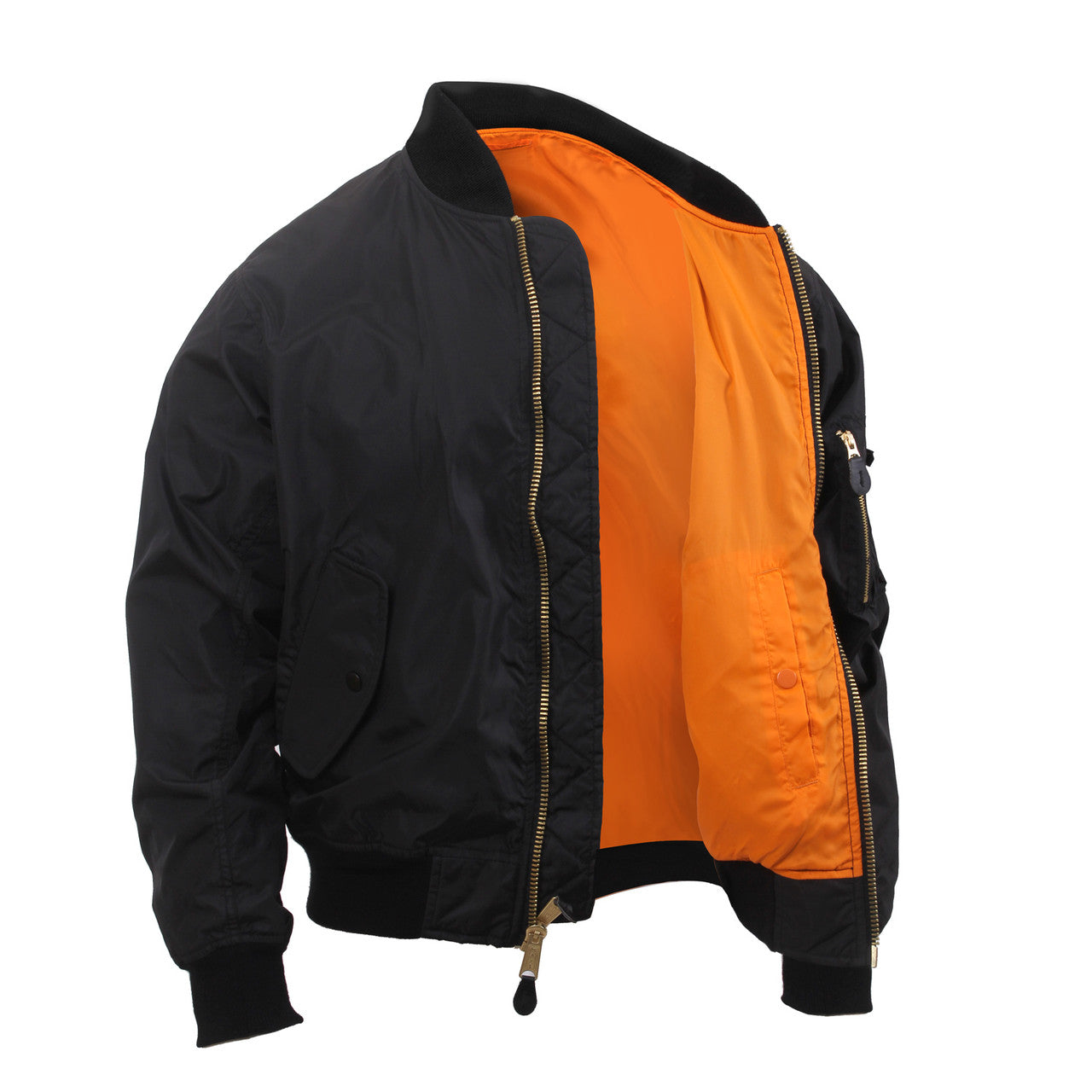 Rothco Lightweight MA-1 Flight Jacket: Reversible Orange Liner
