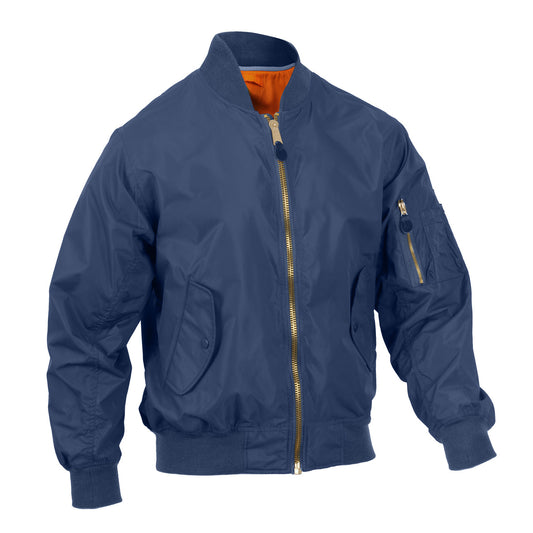 Rothco Lightweight MA-1 Flight Jacket: Navy Blue