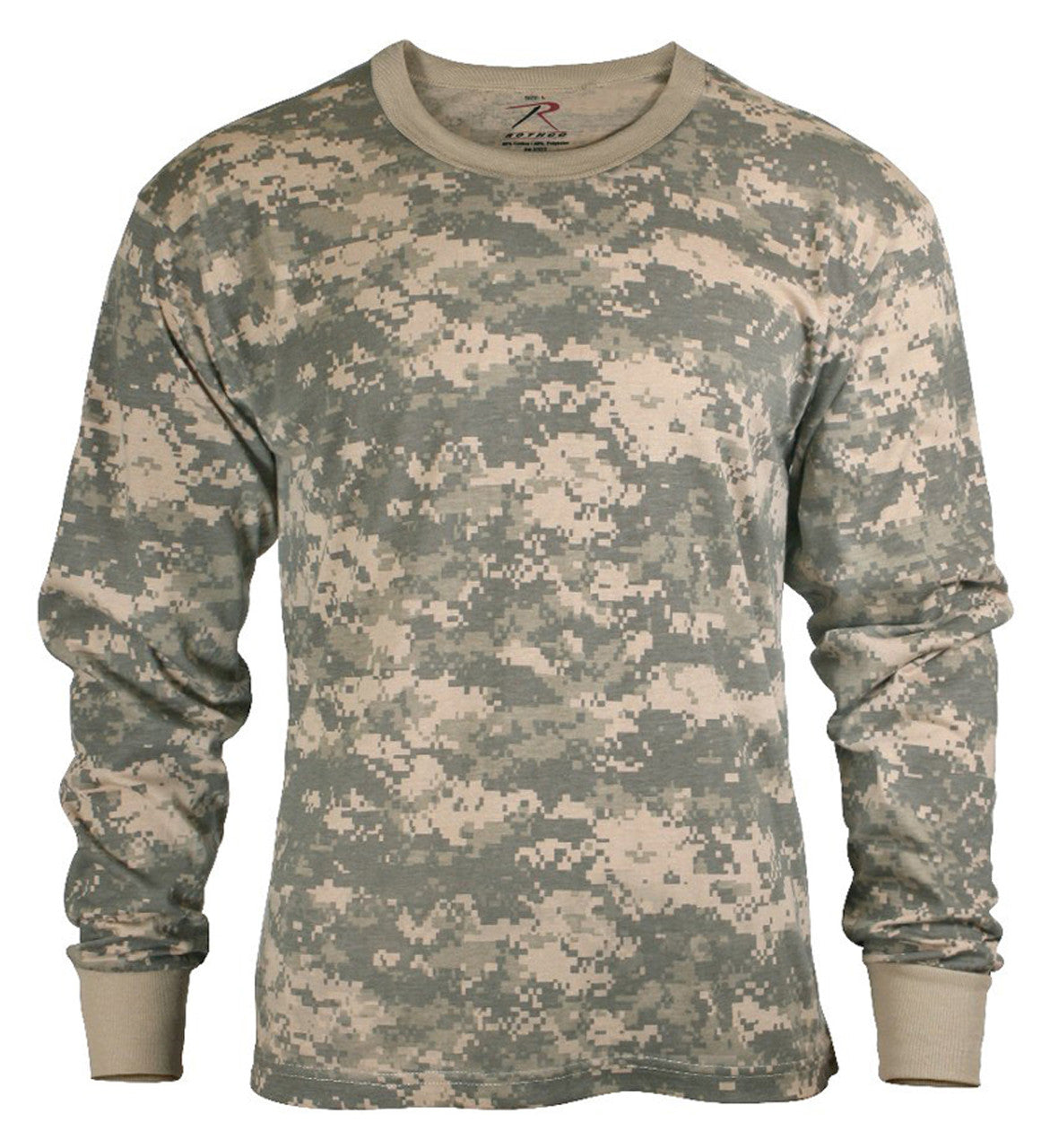 Rothco Long Sleeve Digital Camo T-Shirt: ACU Digital Camo