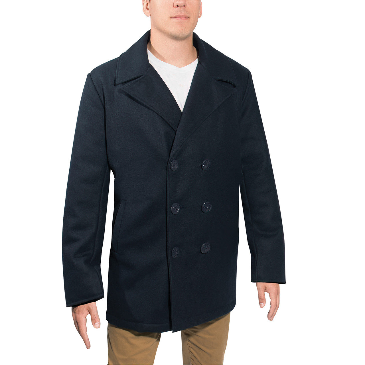 Rothco Deluxe Pea Coat: Navy Blue