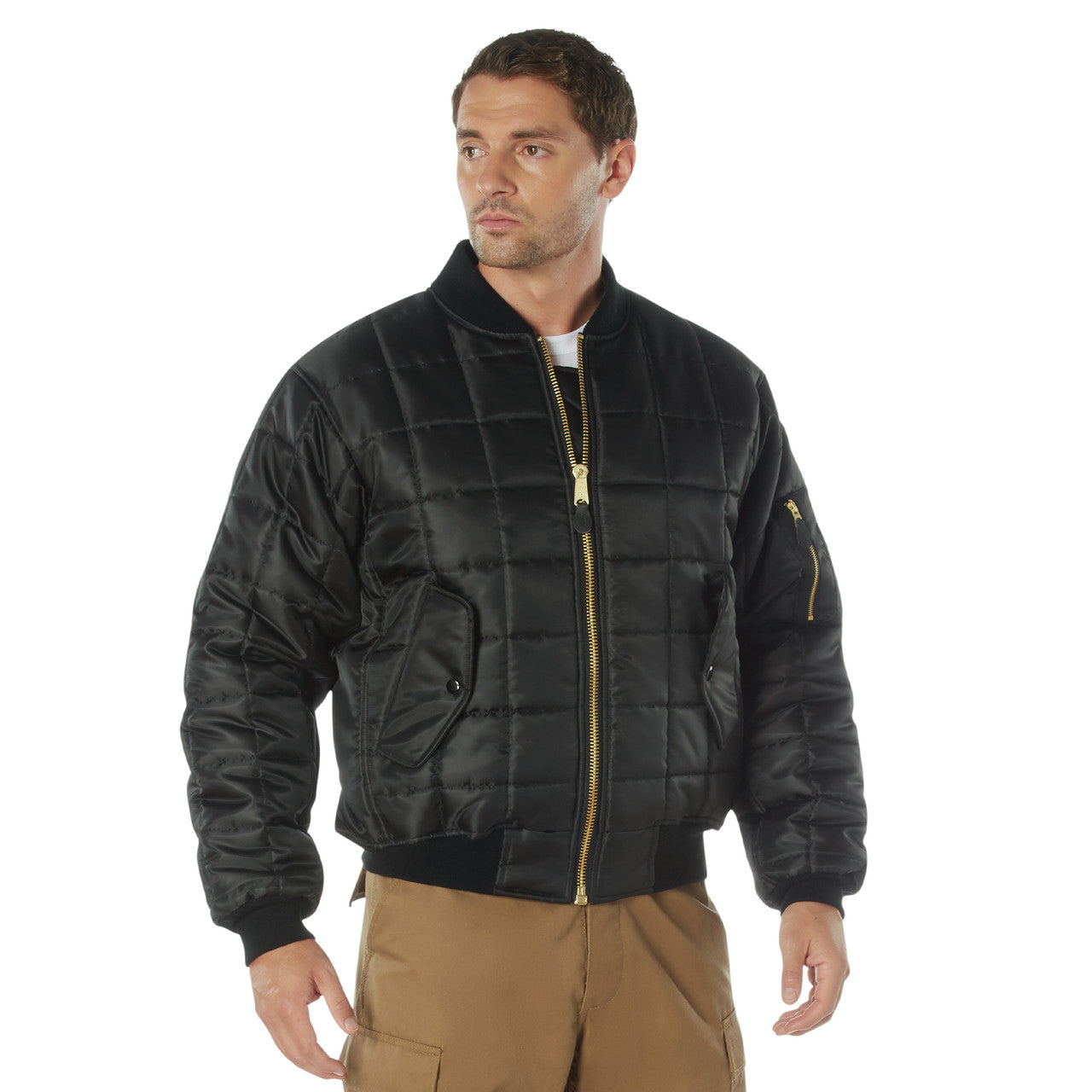 Rothco Quilted MA-1 Flight Jacket: Black