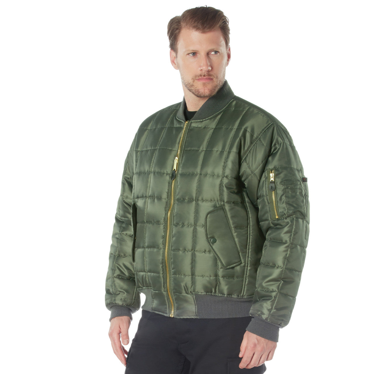 Rothco Quilted MA-1 Flight Jacket: Olive Drab