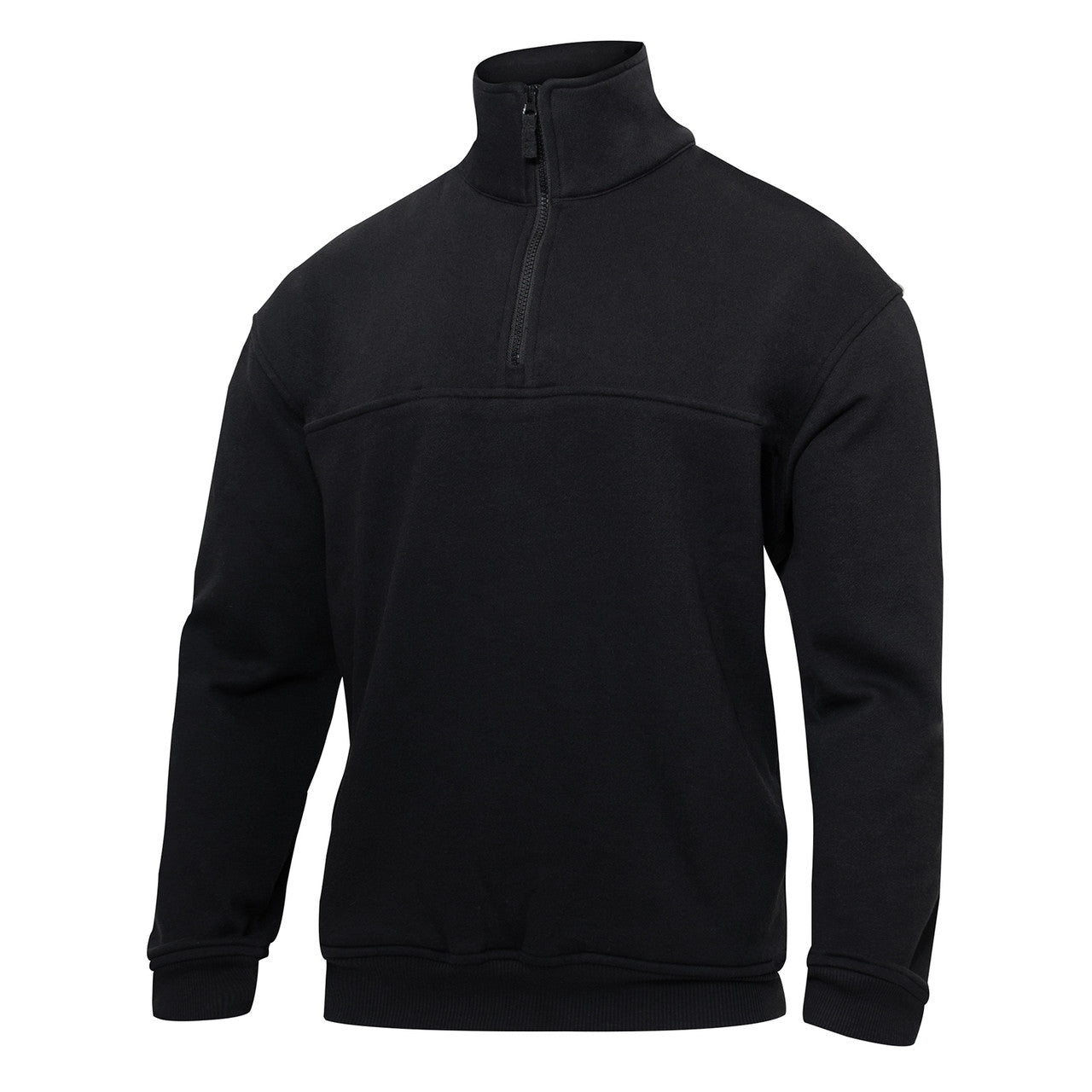 Rothco Firefighter / EMS Quarter Zip Job Shirt: Black