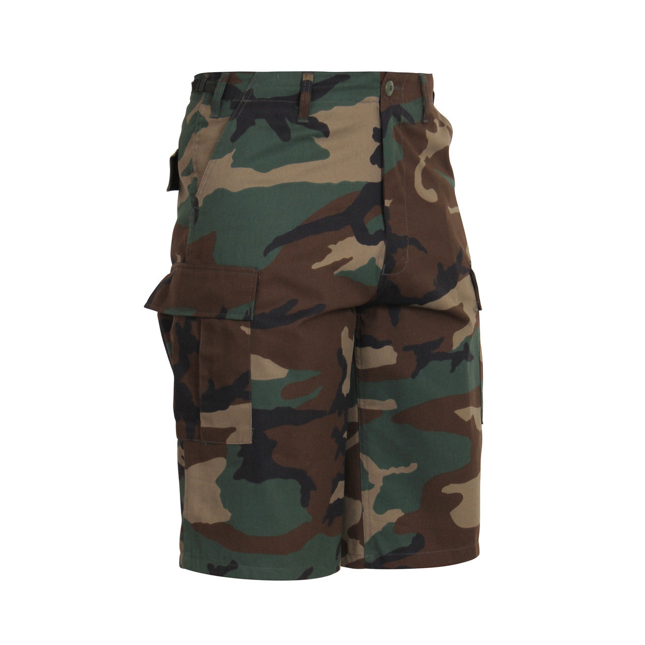 Rothco Long Length Camo BDU Shorts: Woodland Camo