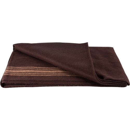 Fox Camel-Striped Brown Wool Blanket