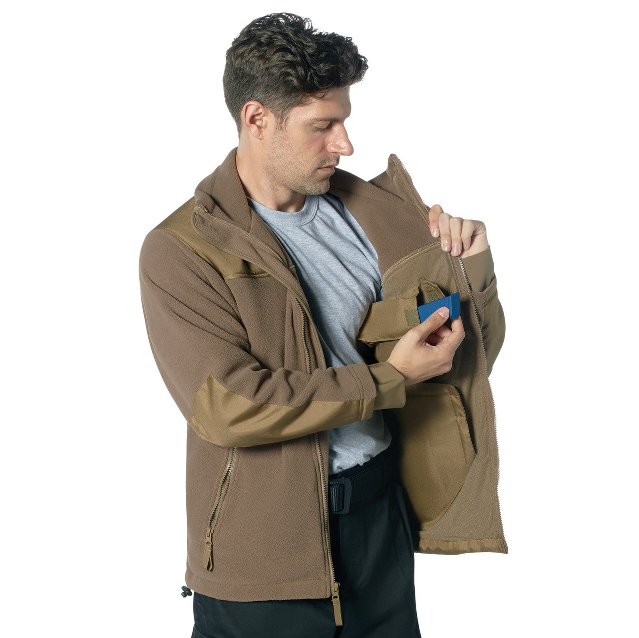 Rothco Concealed Carry Spec Ops Fleece Jacket: Coyote Brown