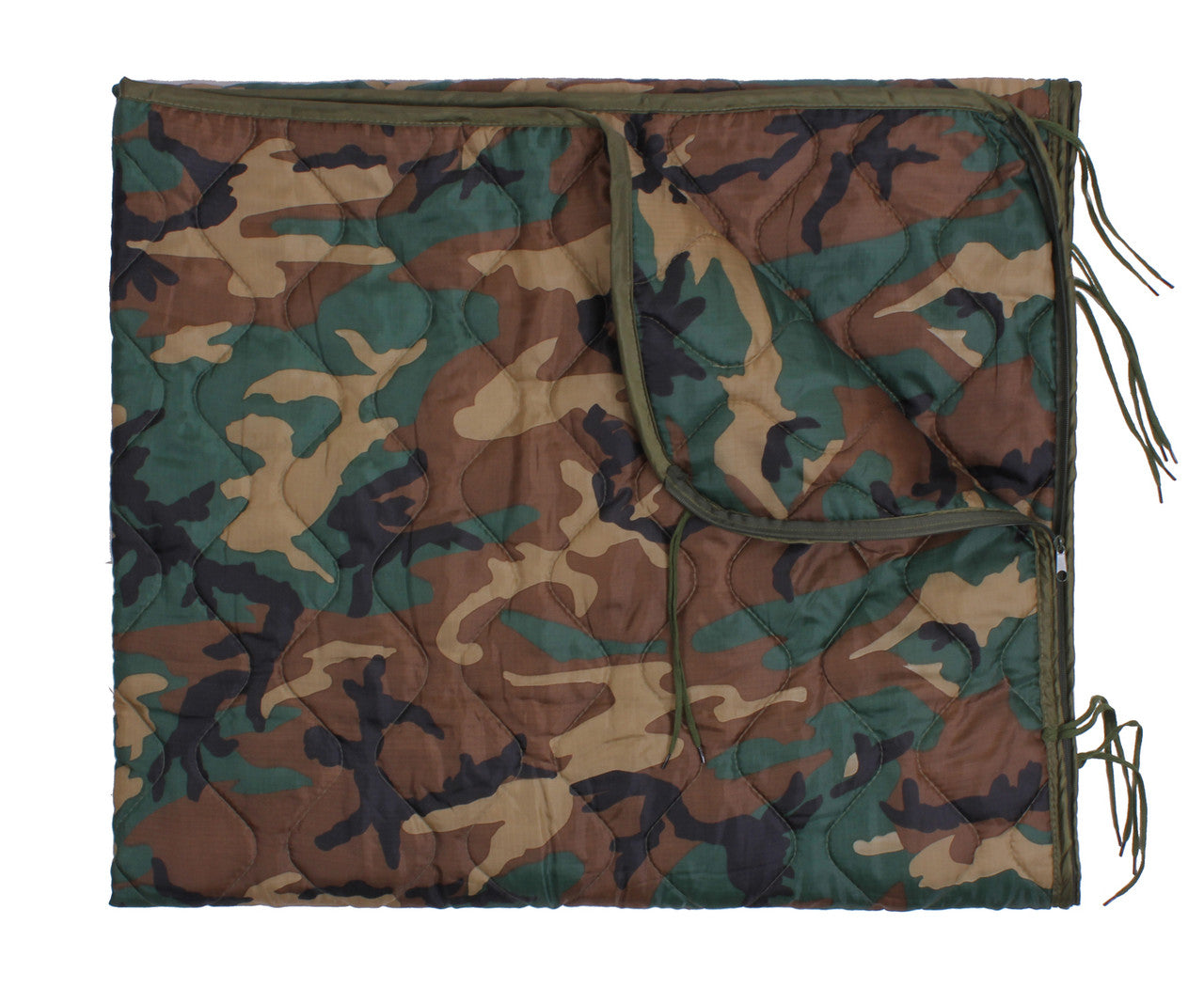 Rothco Ripstop Zippered Poncho Liner: Woodland Camo