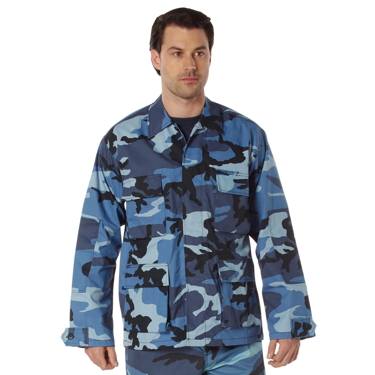 Rothco Twill BDU Shirt: Sky Blue Camo