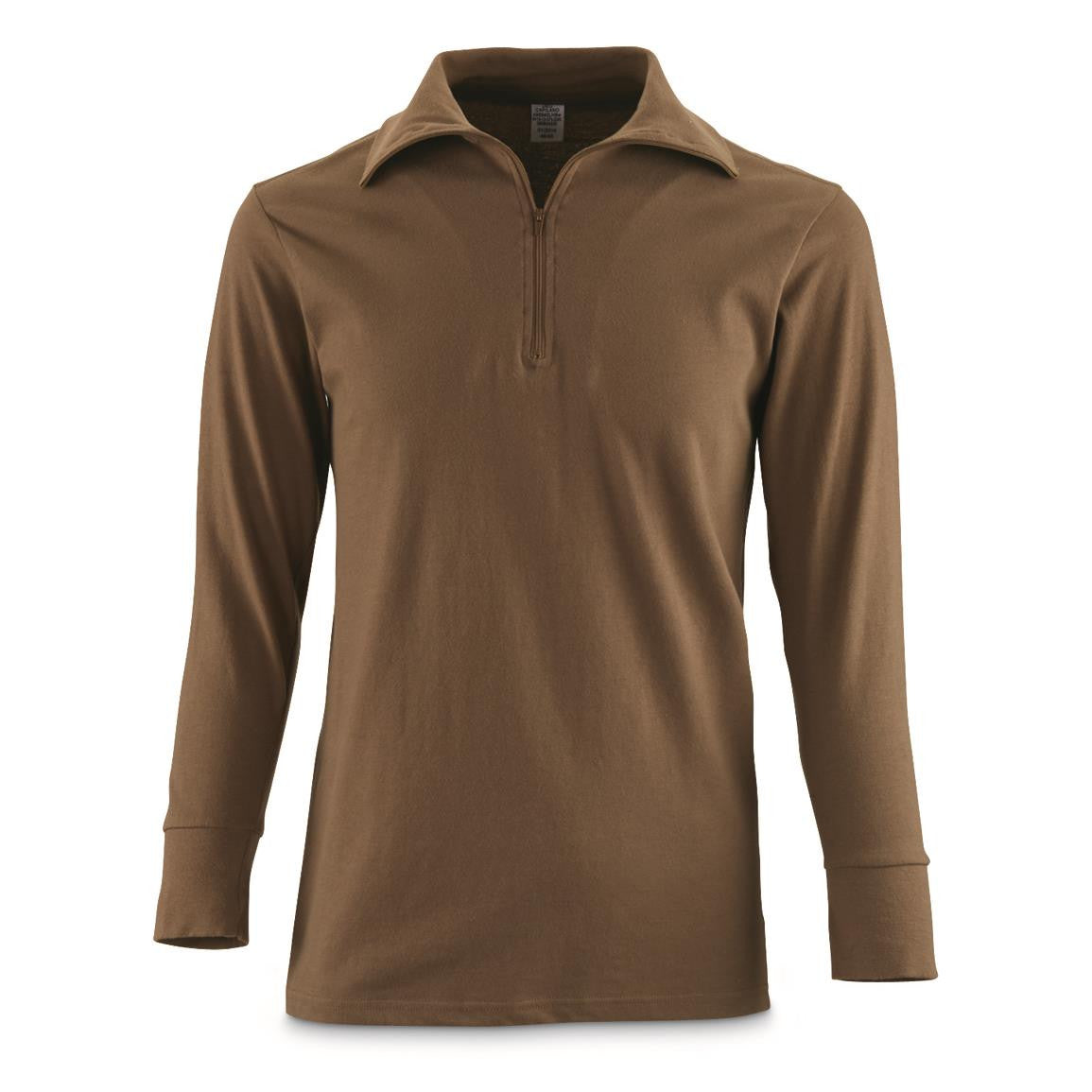 German Bundeswehr Brown Tricot 1/4 Zip Shirt