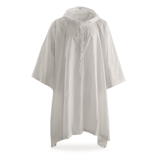 Swiss White Nylon Snow Poncho