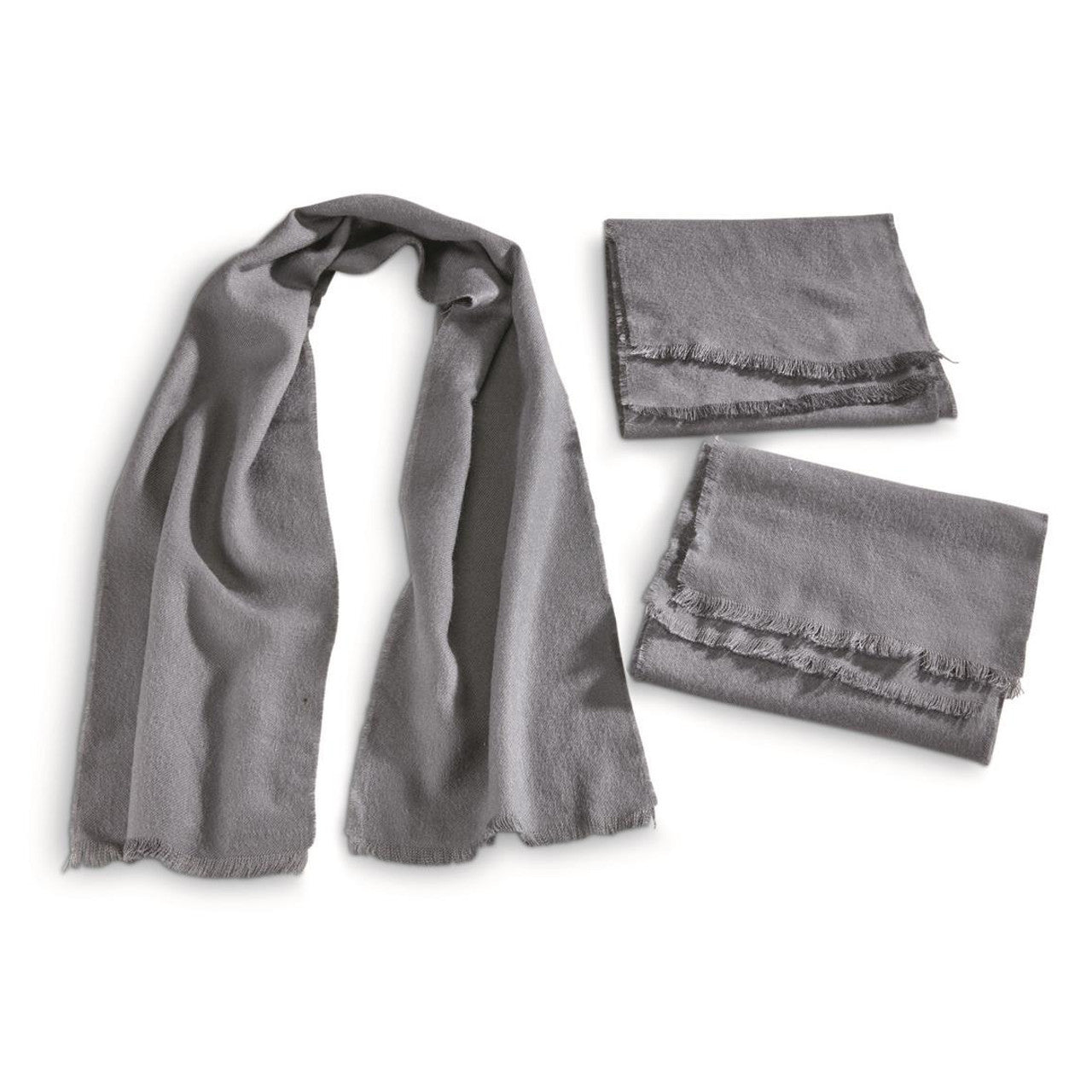 East German Grey Wool Scarf, East German Military Surplus