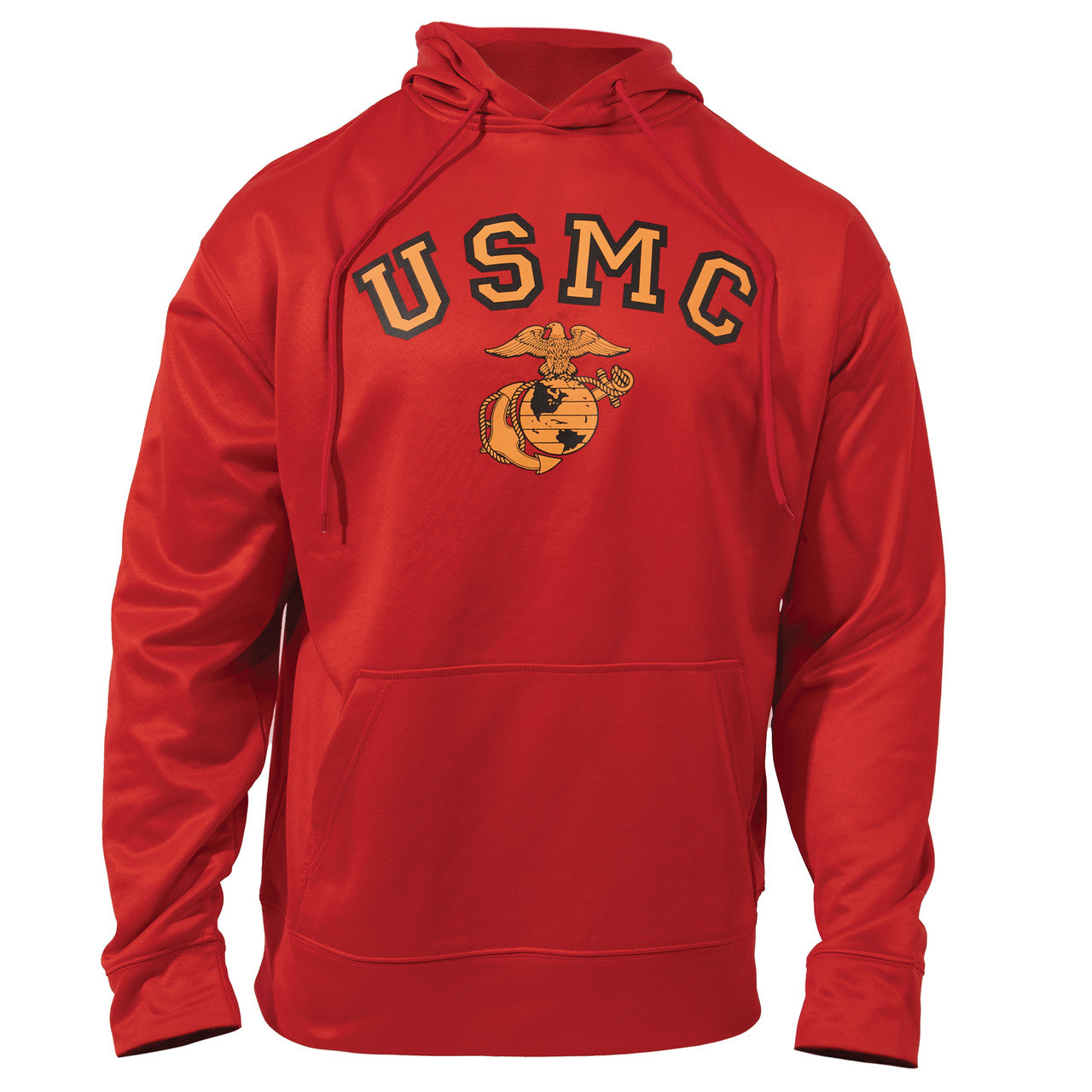 Rothco USMC Eagle, Globe, and Anchor Pullover Hooded Sweatshirt: Red