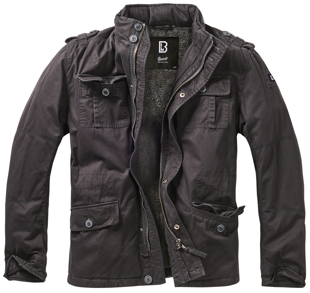 Brandit Sherpa-Lined Field Jacket: Black