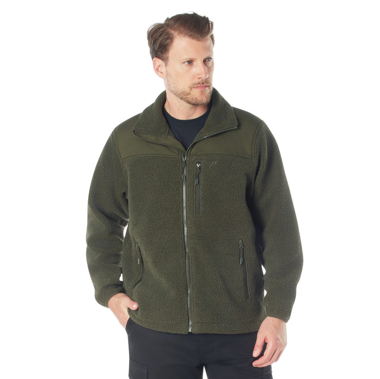 Rothco Trailsman Sherpa Fleece Jacket: Olive Drab