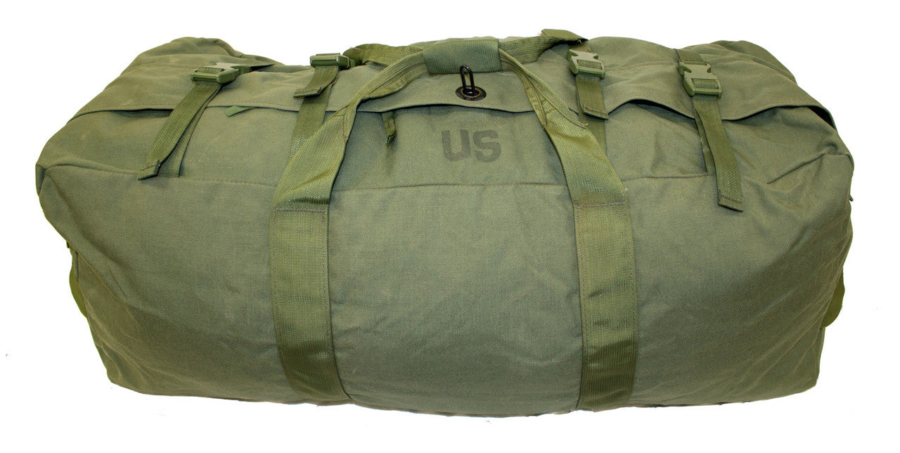 USGI US Military Surplus Duffel Bag, Improved with Zipper and Backpack Straps