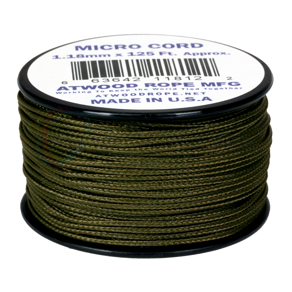 Atwood Rope, Micro Cord, US Made: Olive Drab