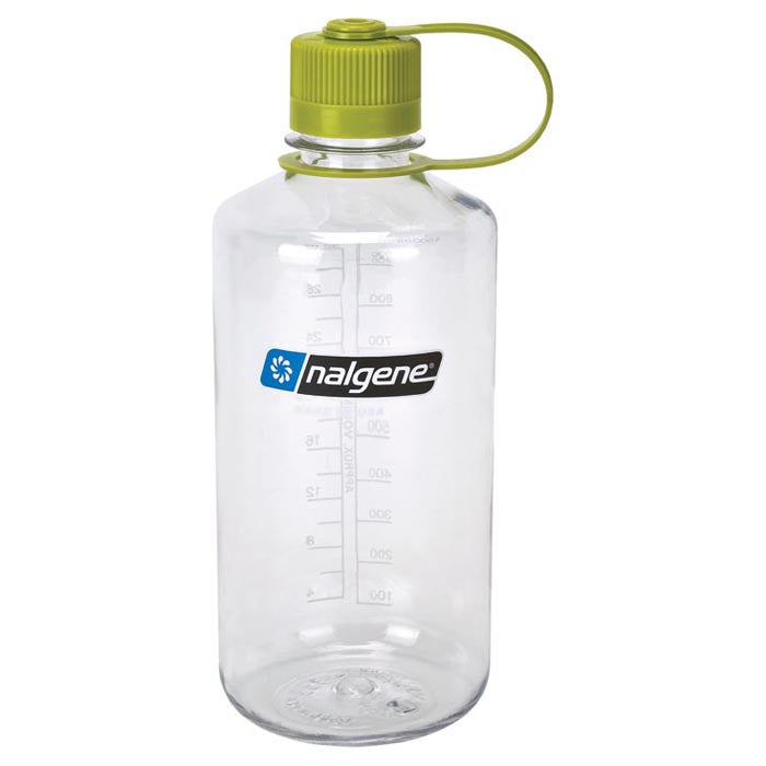 Nalgene 32oz Narrow Mouth Bottle: Clear / Green